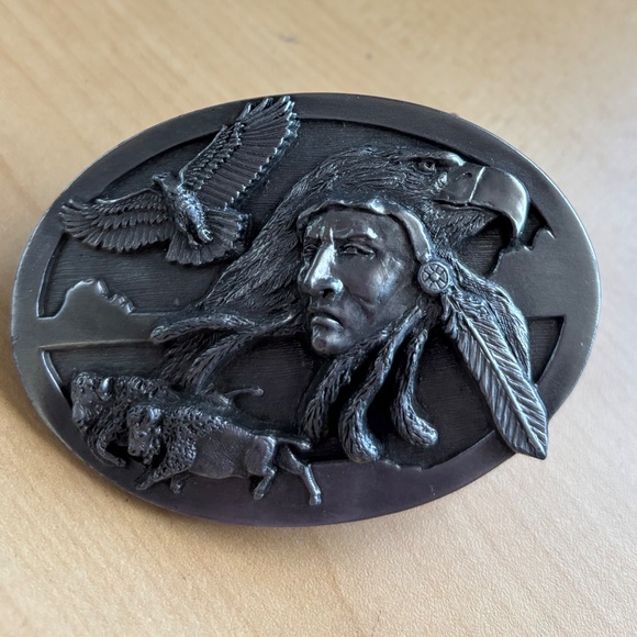 Belt Buckle, American Indian, Chief Free Spirit 1989 - Picture 3 of 3
